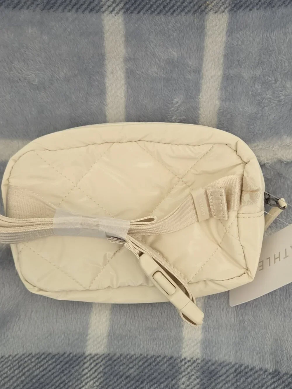 Athleta, All About Shine Quilted Crossbody Belt Bag, Bone Shine, NWT